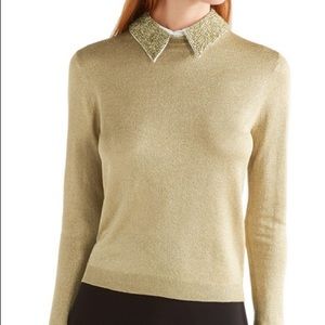 Alice & Olivia gold collar sweater size small